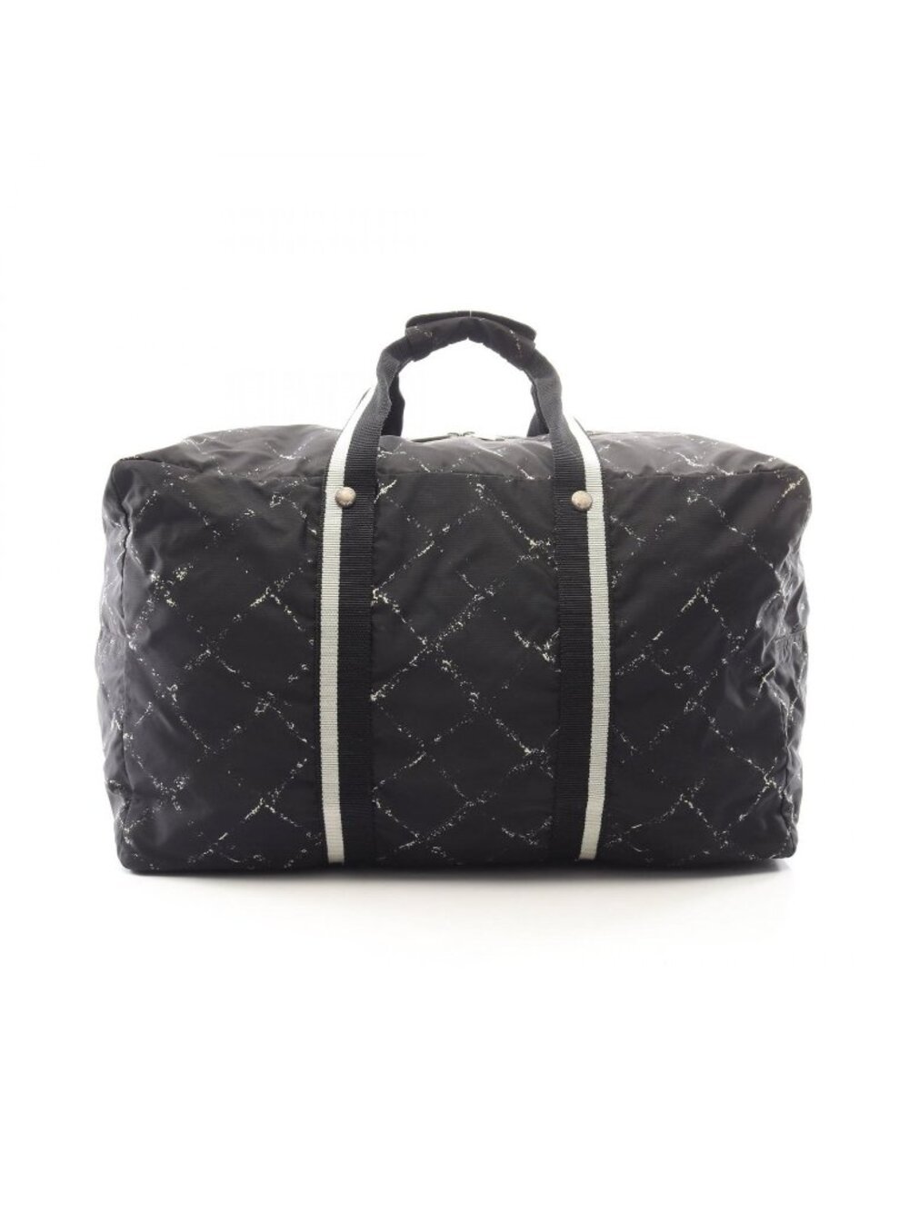 Chanel Boston Bag Vintage Travel Line Black Nylon